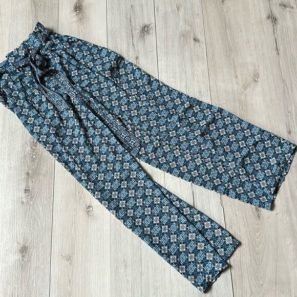 Max Studio Paperbag Belt Pant Blue S NWT - Picture 3 of 6